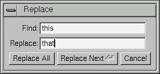The search and replace dialog.