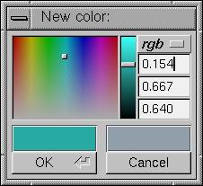 The fl_color_chooser dialog.