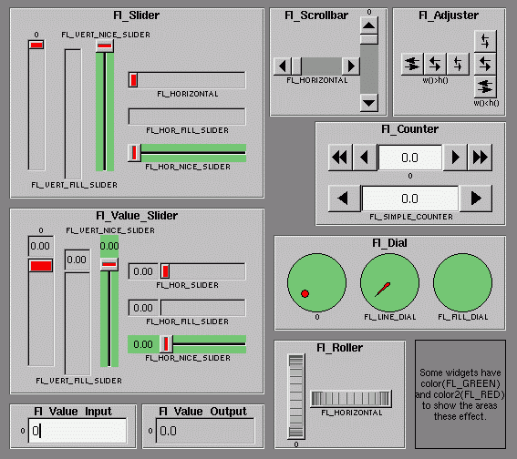 Fl_Valuator widgets.