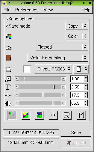 XSane-main-window